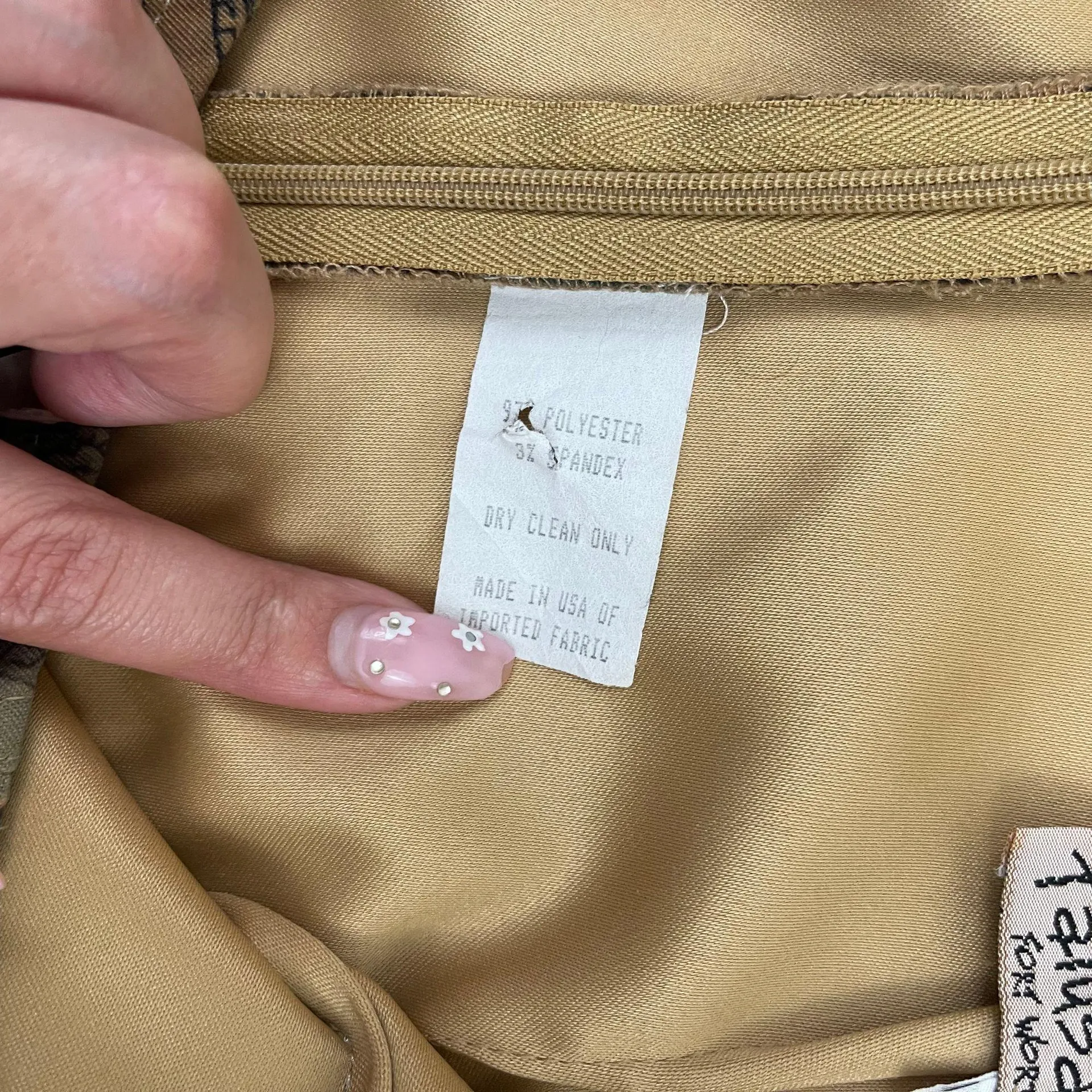 TALUSA ROSE Vintage 90s Tan Blue Paisley Dropped Waist Low Rise Wide Leg Pants Multiple - Image 5