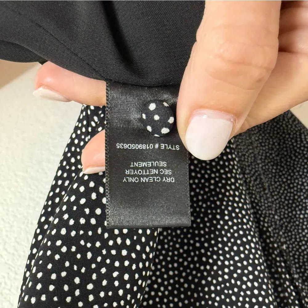 Rebecca Taylor Black Polka Dot Dress Size 0 100% Silk - Image 5