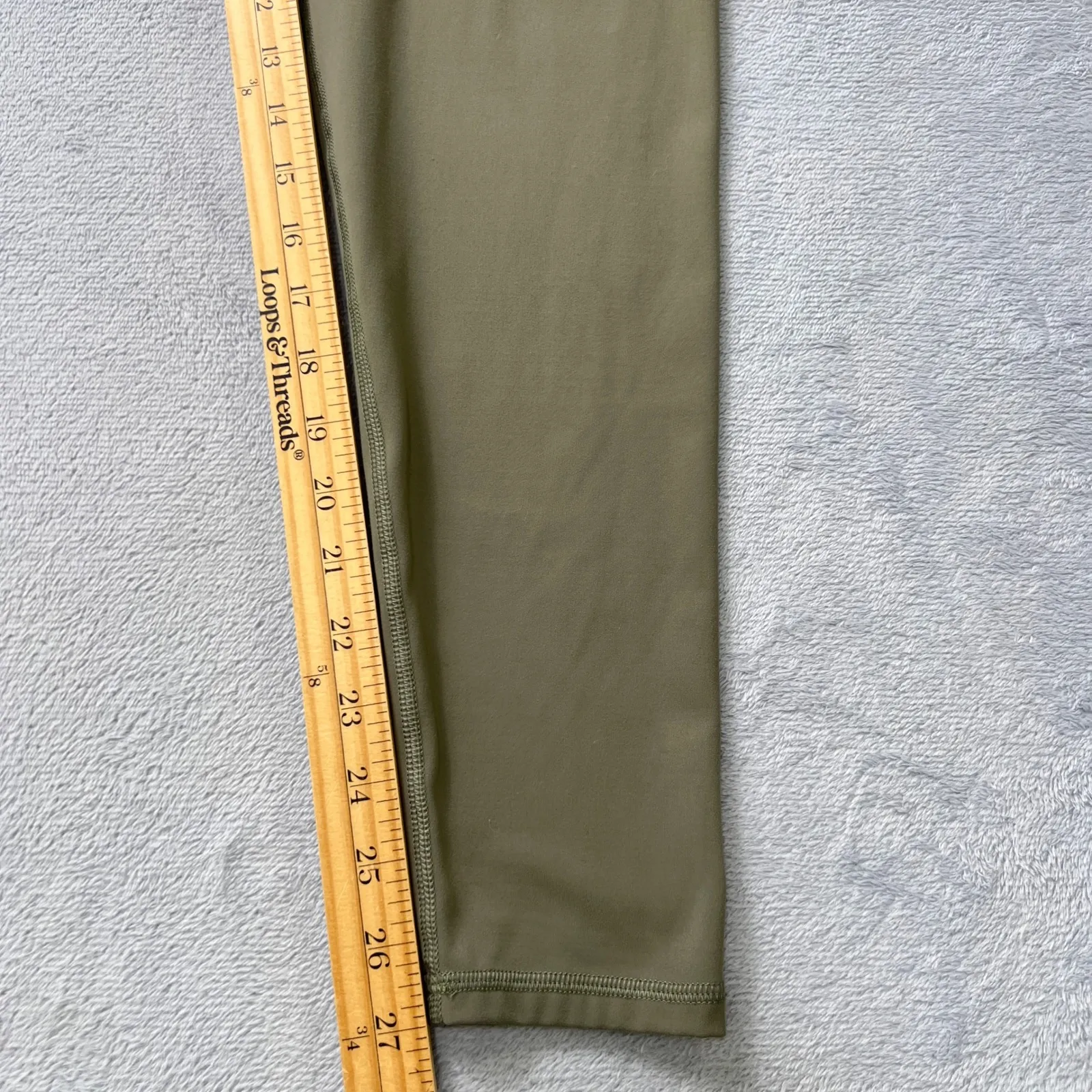 K. By Kendra Scott Activewear High‎ Rise Lustrous Leggings Olive Green Size L Size L - Image 7