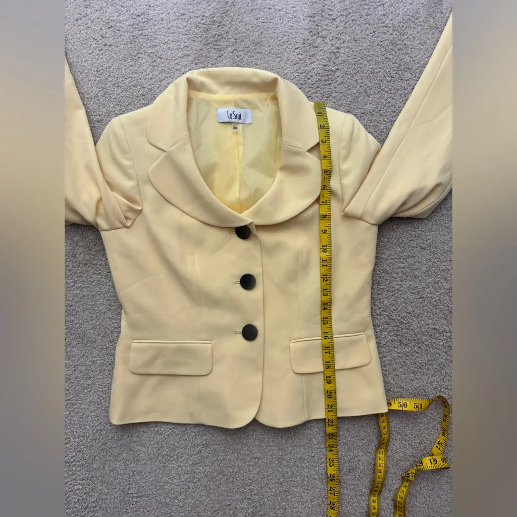 Le Suit Women's Light Yellow Blazer - Image 9