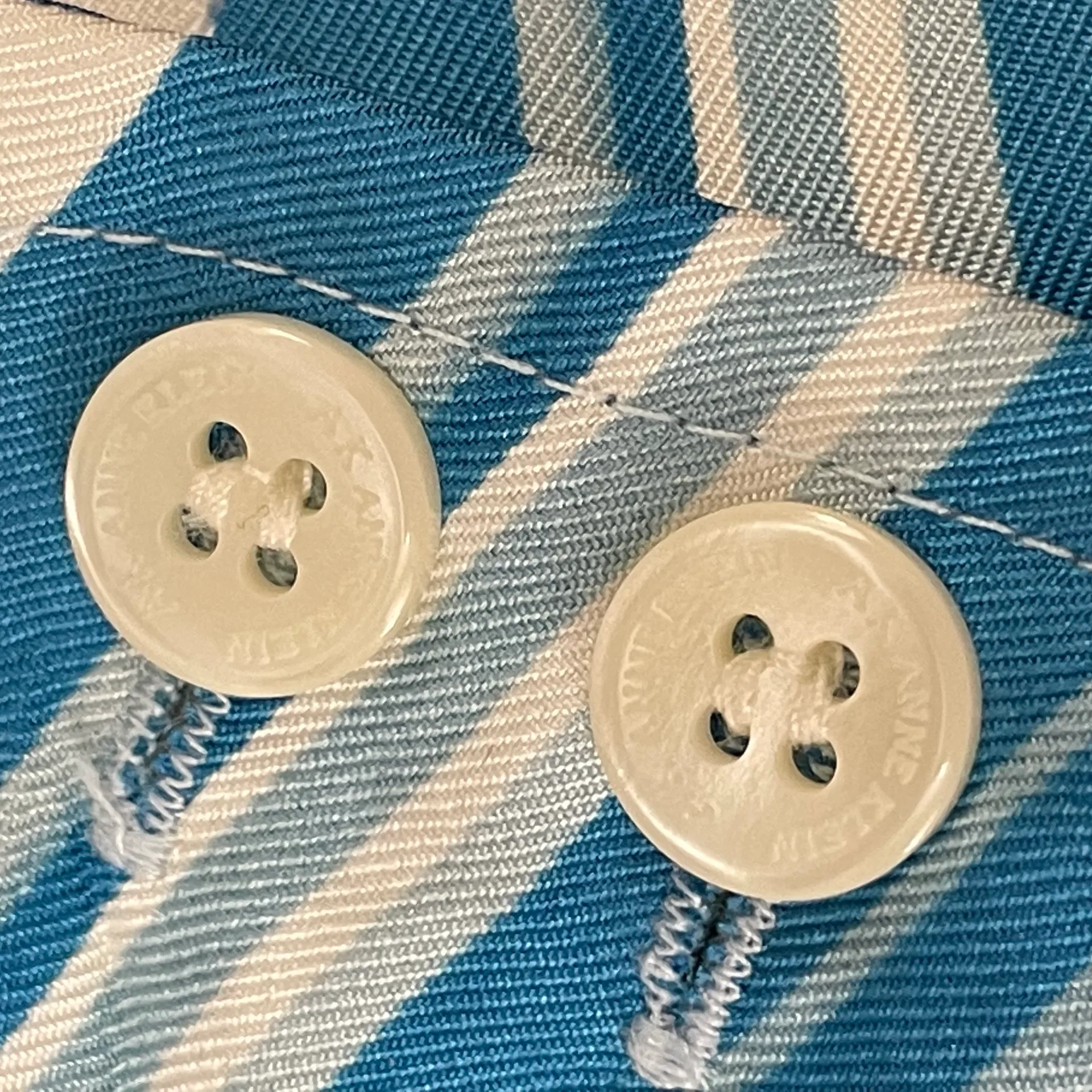 Anne Klein NWT  Blue and White Striped 100% Silk Flared Lined Career Skirt Size 8 - Image 9