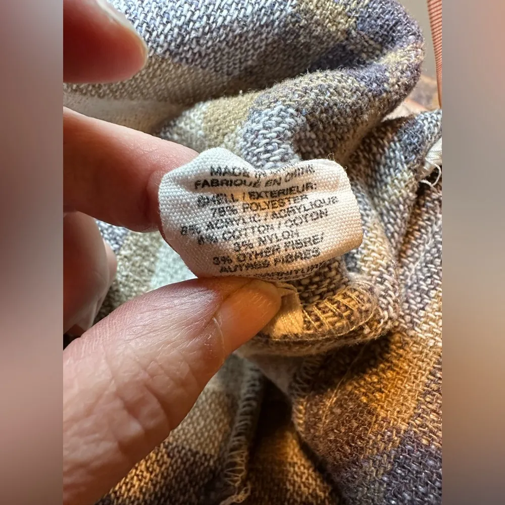 Avec Les Filles Womens Plaid Shirt Jacket Shacket Brown Lavender Large - Image 6