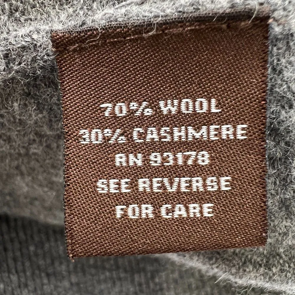 Adrienne Vittadini Studio Women's Wool & Cashmere Vest Button Up Pockets Gray XL - Image 4