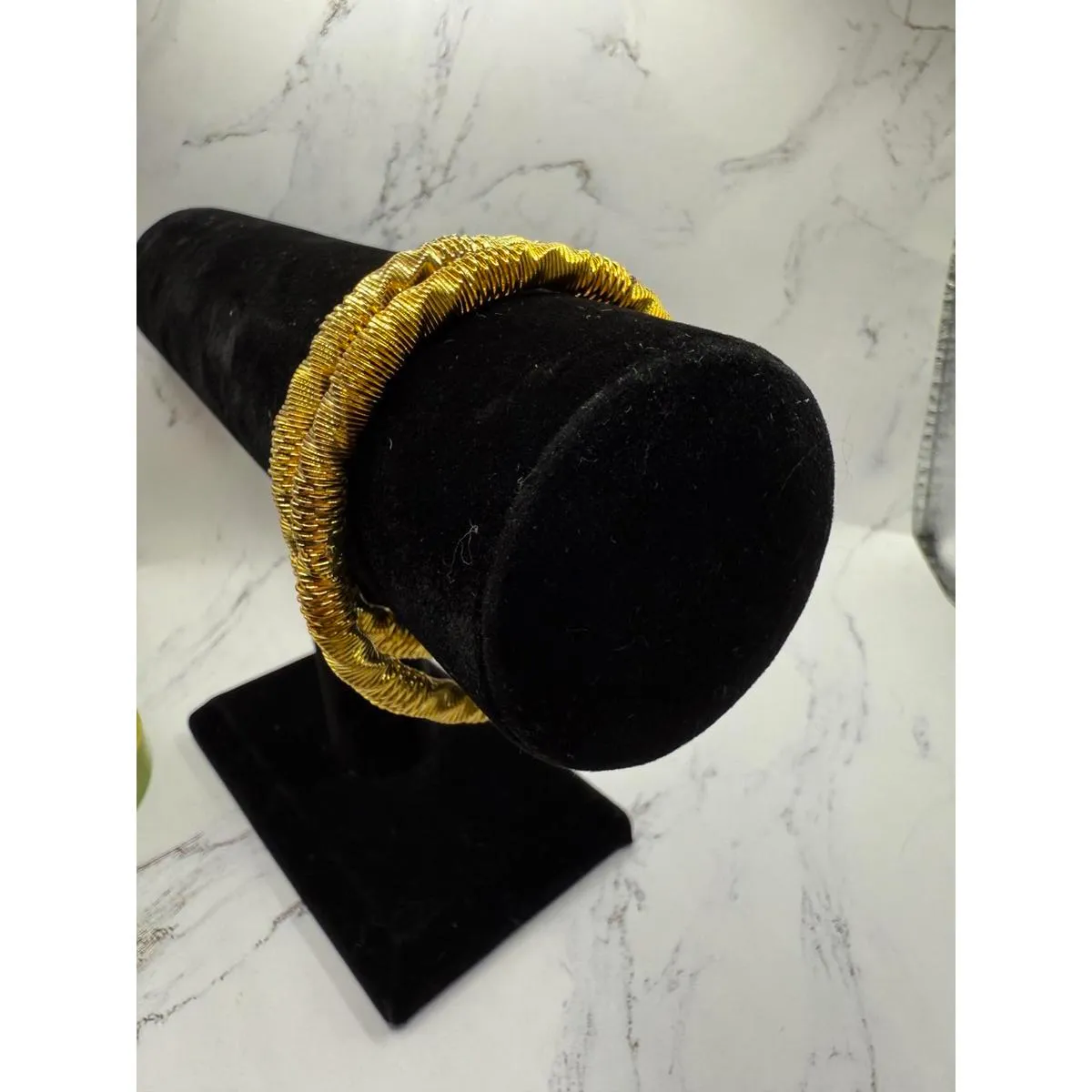 Rare 80s Twisty Shiny 7” Gold Bangles Double the Fun! - Image 3