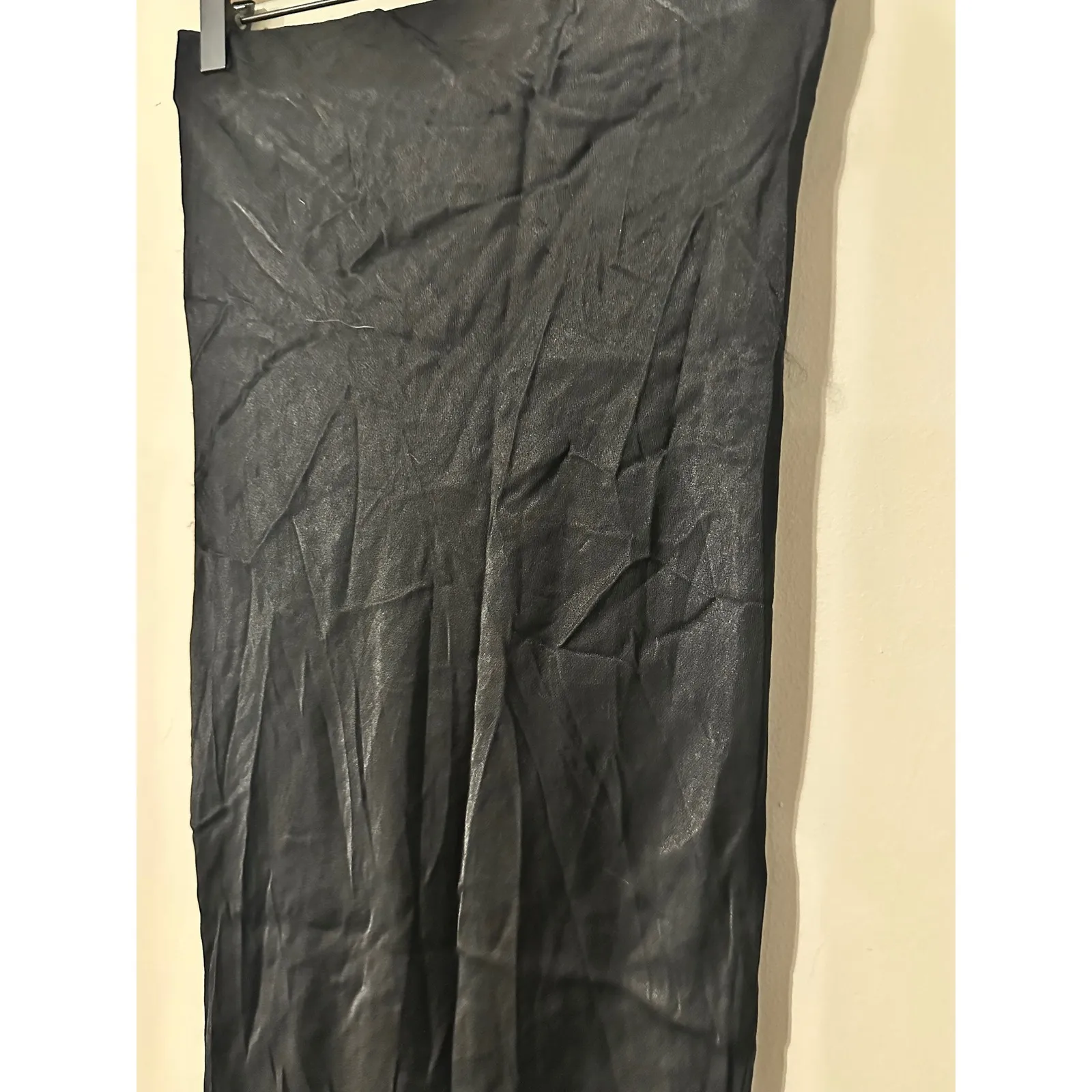 RIPE Maternity Crystal Black‎ Satin Viscose Midi Slip Skirt Size XS Black - Image 8