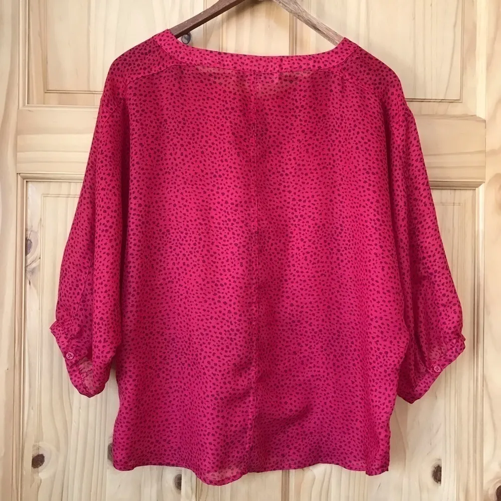 ANN Taylor LOFT banded elbow length puff sleeve blouse size small - Image 7