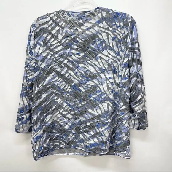 Chico's Travelers Collection‎ Watercolor Jacket Size Large Sequin - Image 11