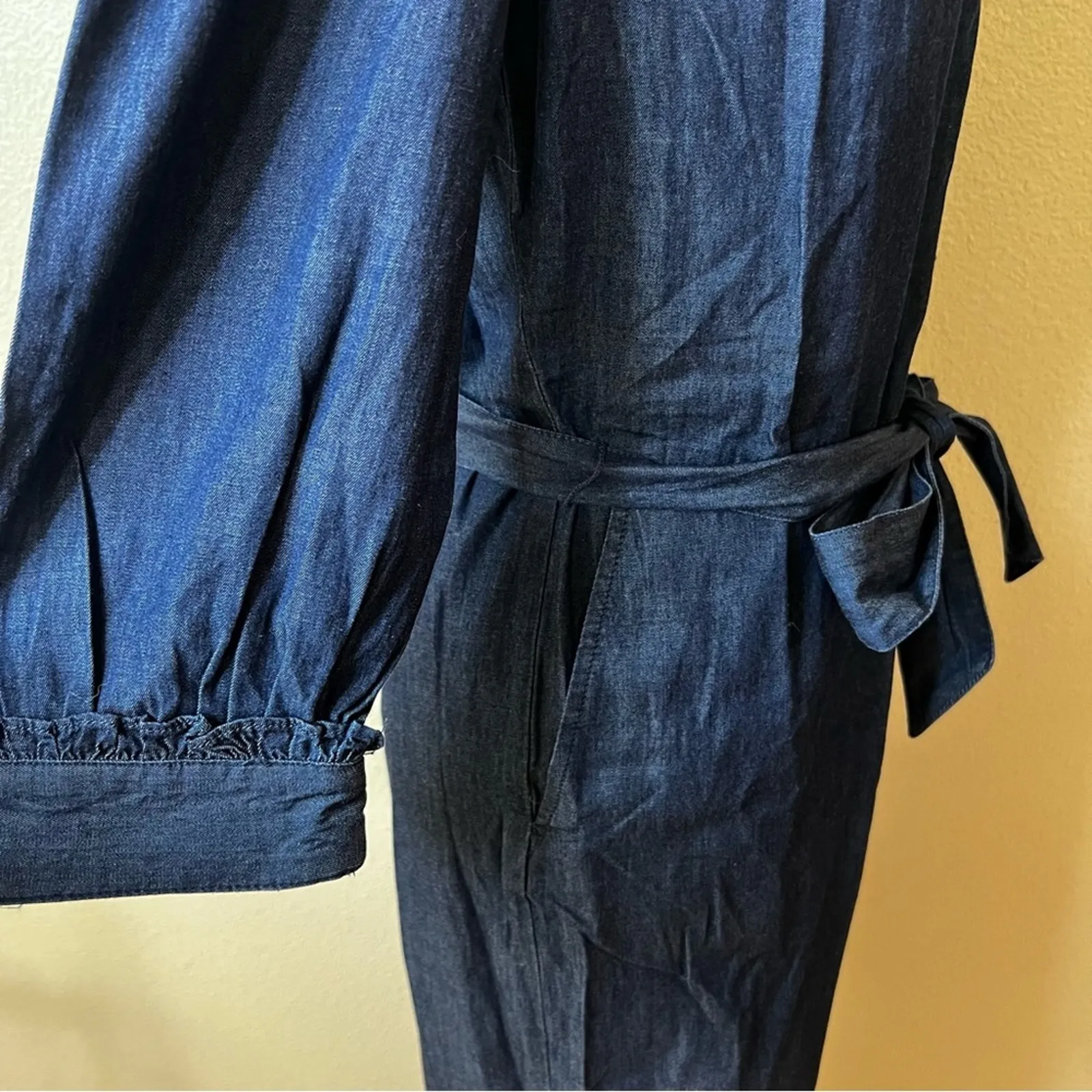 Draper James the waist jumpsuit in chambray dark wash NEW XS - Image 5