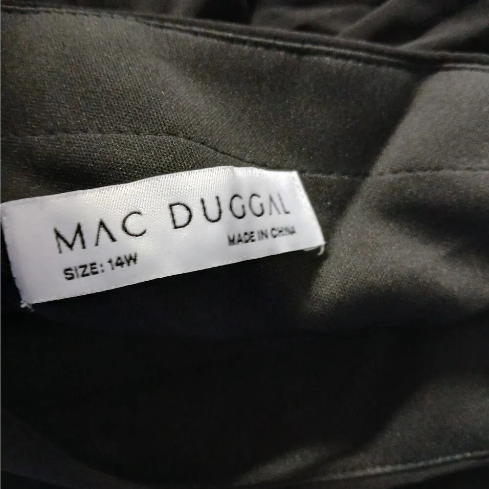 Mac Duggal Formal Evening Gown Women's Size 14W Black Beaded Maxi Dress Wedding - Image 10