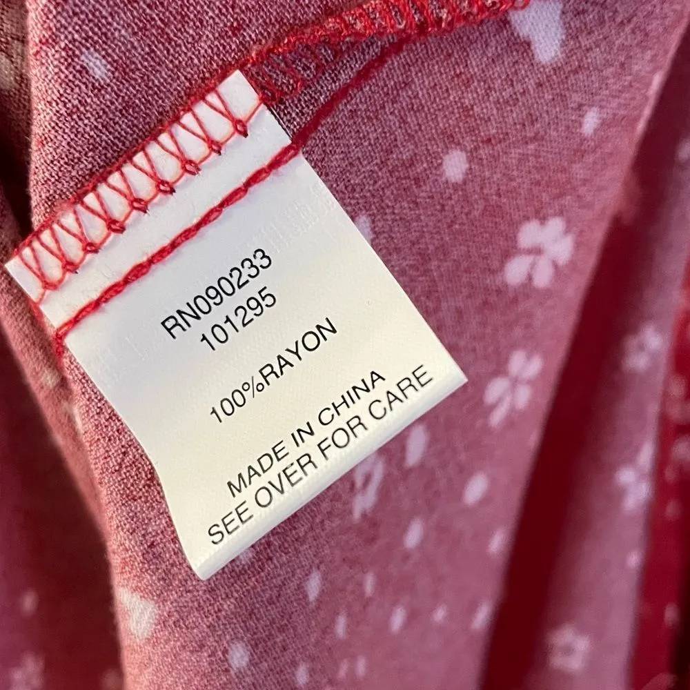 PacSun Lottie Moss Red & White Floral Heart Dotted Mini Dress Size M NWT - Image 9