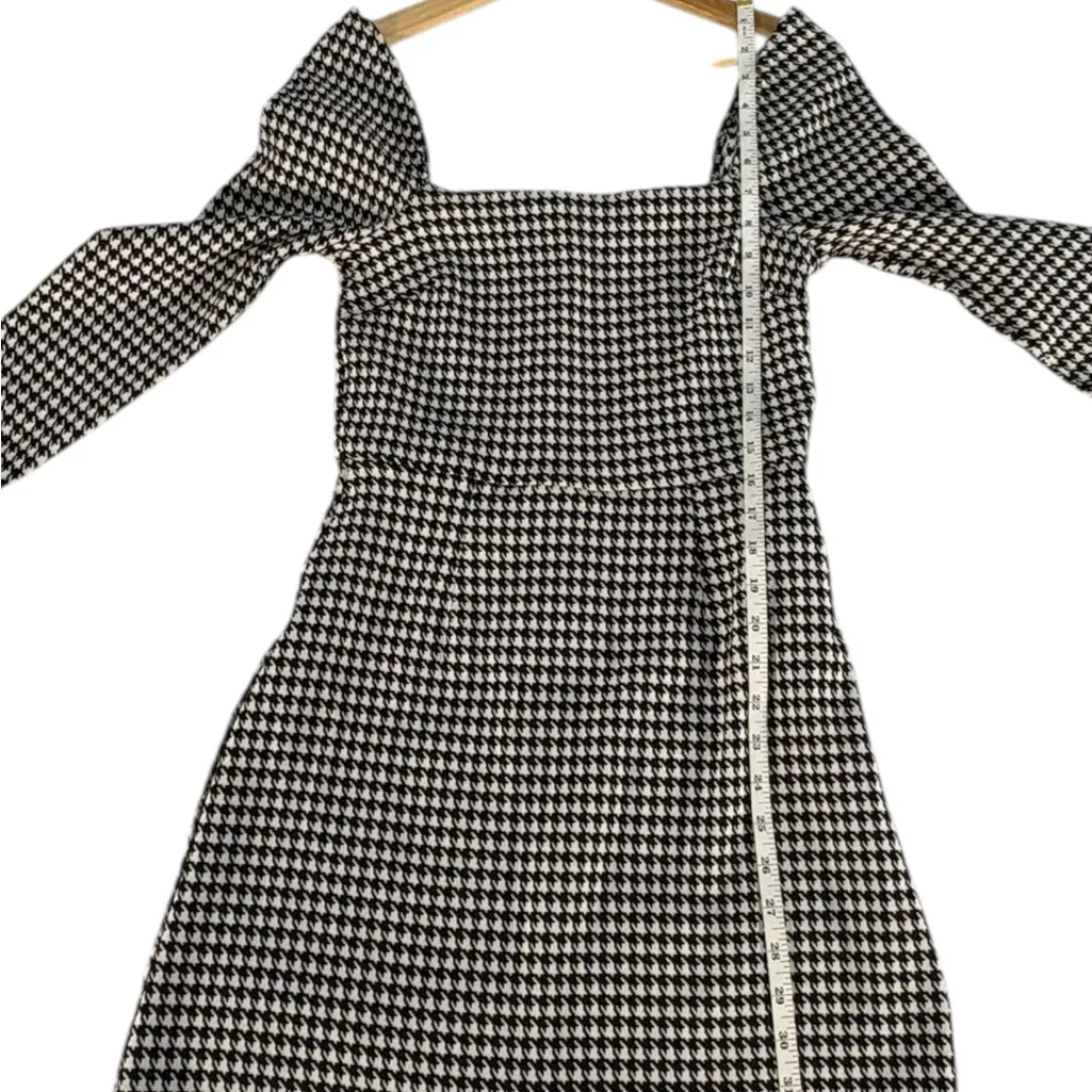Mi Ami Houndstooth Long Sleeve Mini Dress Women’s Medium Girlhood Academia - Image 10
