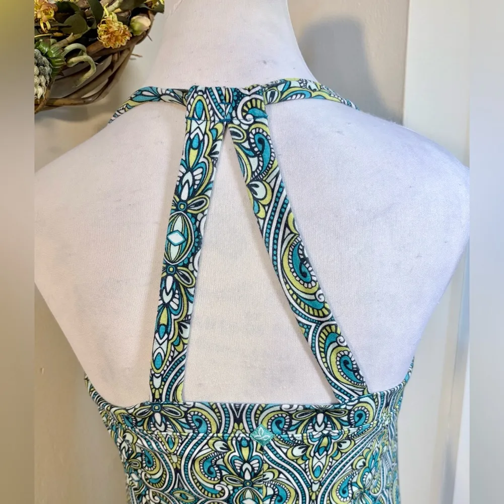 PRANA Boho Medallion Print Strappy A-Line Summer Sundress w/Shelf Bra Sz S 💚 - Image 5