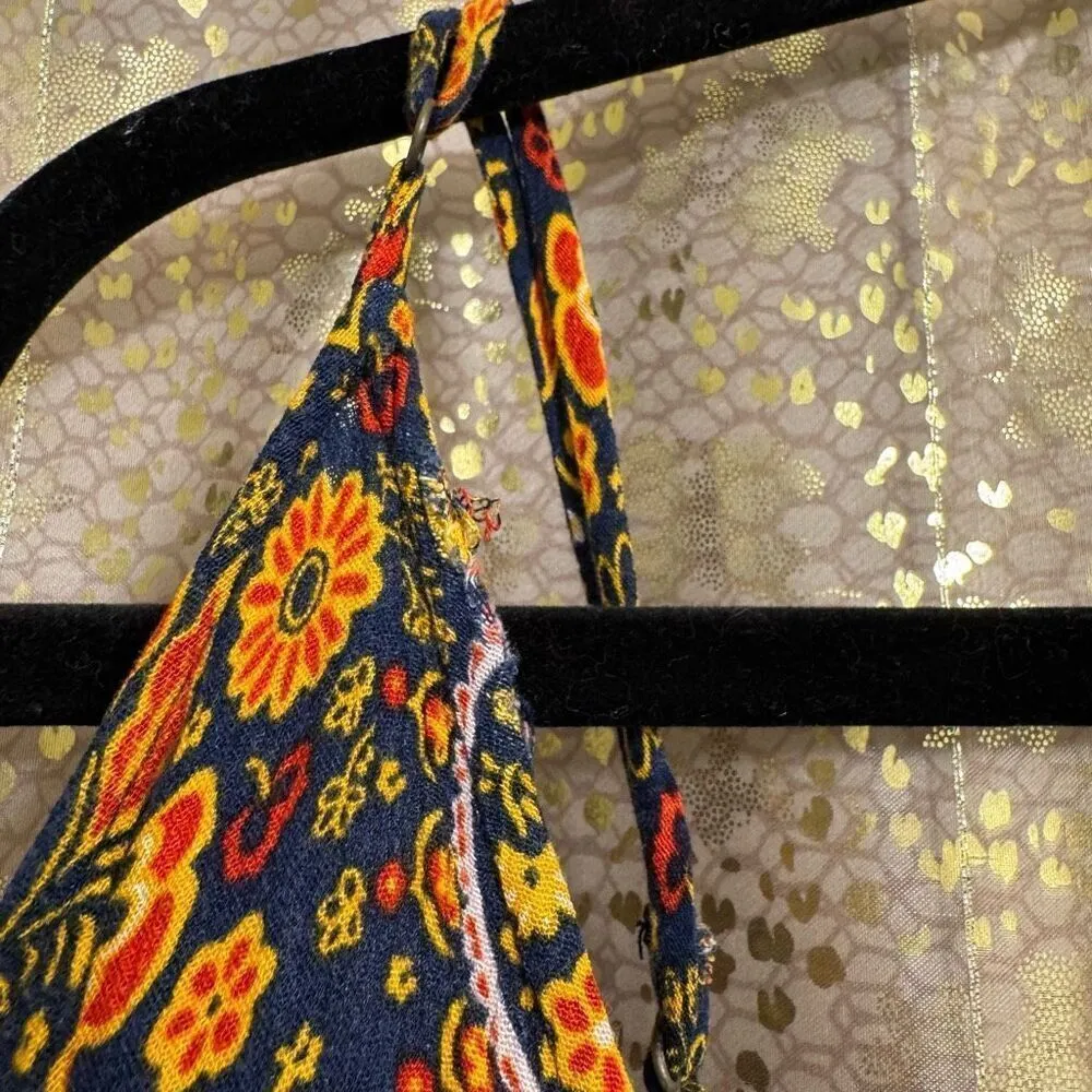 Shyanne Colorful Blue Red Yellow Paisley Floral Mini Dress/Top Large - Image 5