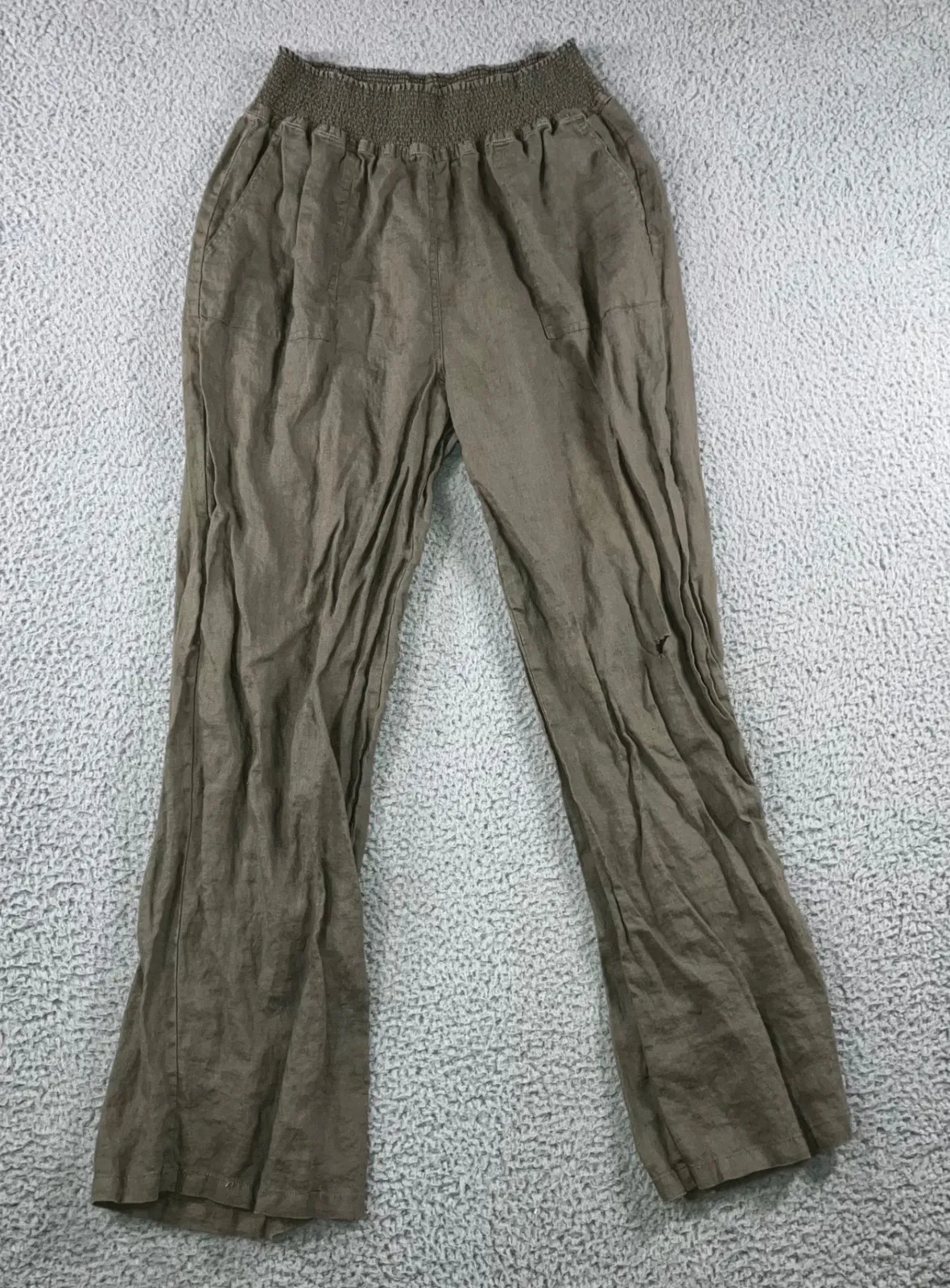 Magaschoni Wide Leg Linen Pants Women Large Pull On Elastic Waist Boho Travel - Image 1