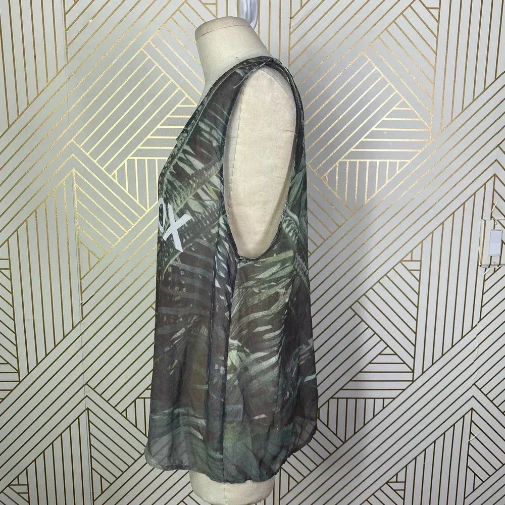 Wildfox Palm Jungle Breezy Graphic Logo Tank Top Green Semi Sheer Size‎ US Small - Image 7
