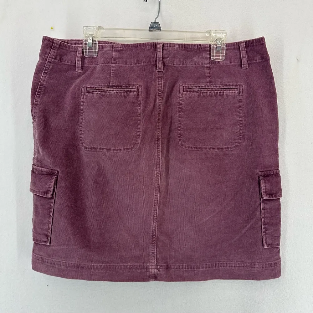 J.Jill Corduroy Pocket Stretch Mini Skirt Womens 14 Purple - Image 7