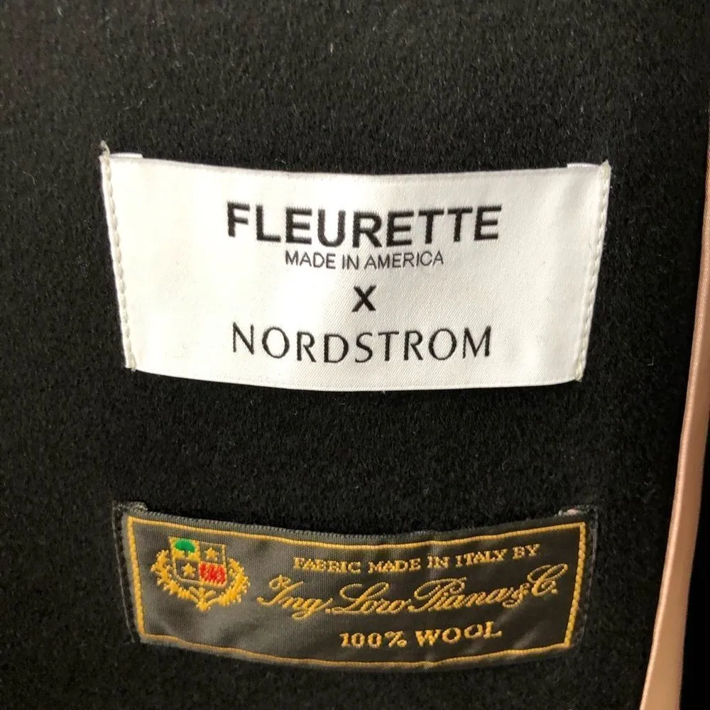 Fleurette Double Breasted Wool Coat Lamb NWT 2 Black - Image 10