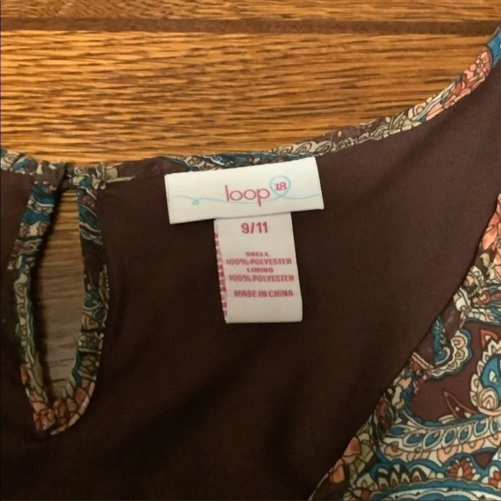 Loop 18 Vintage PAISLEY Flutter Sleeve Baby Doll Dress Size 9/11 - Image 3