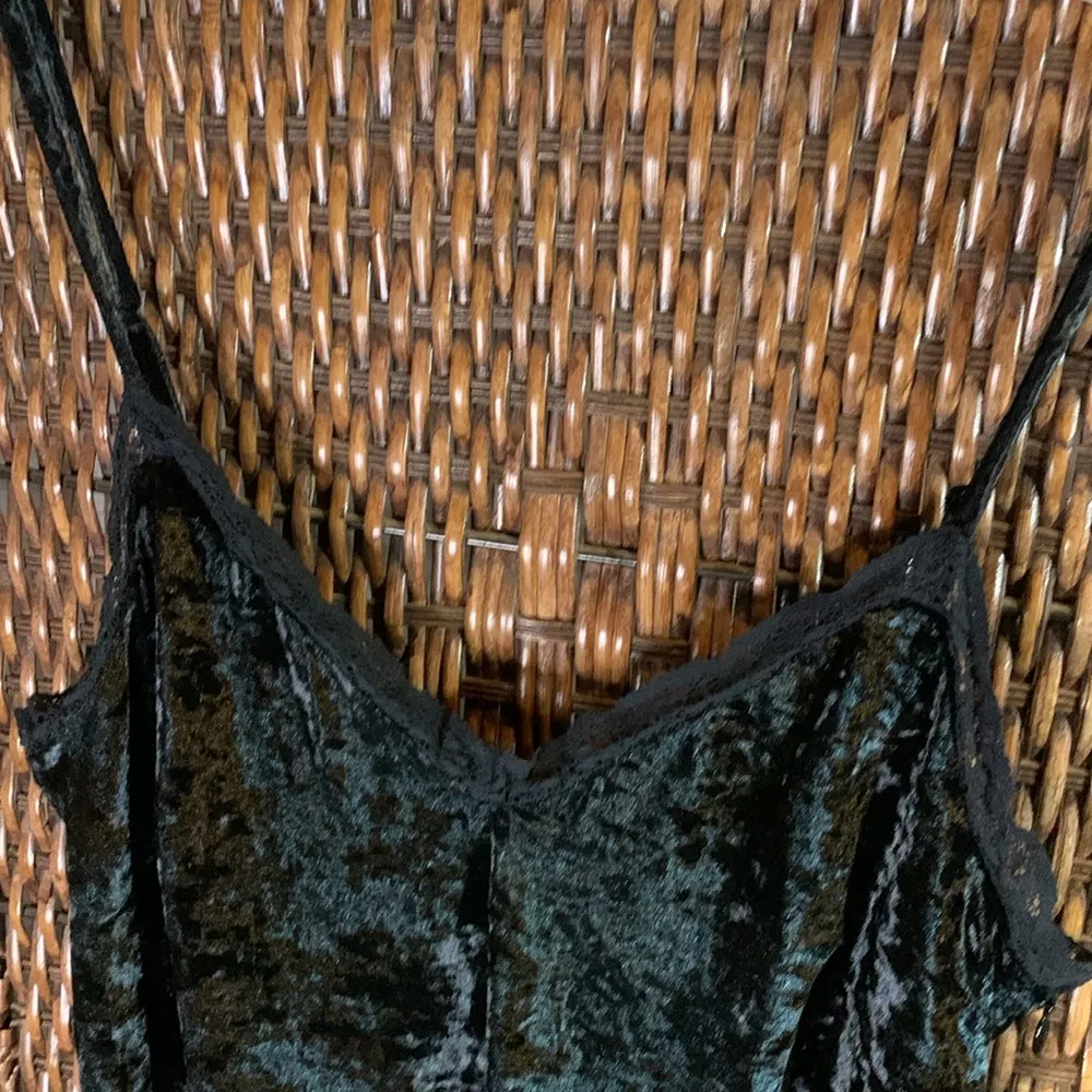 AEO Black Velvet Slip Dress Size XS - Image 2