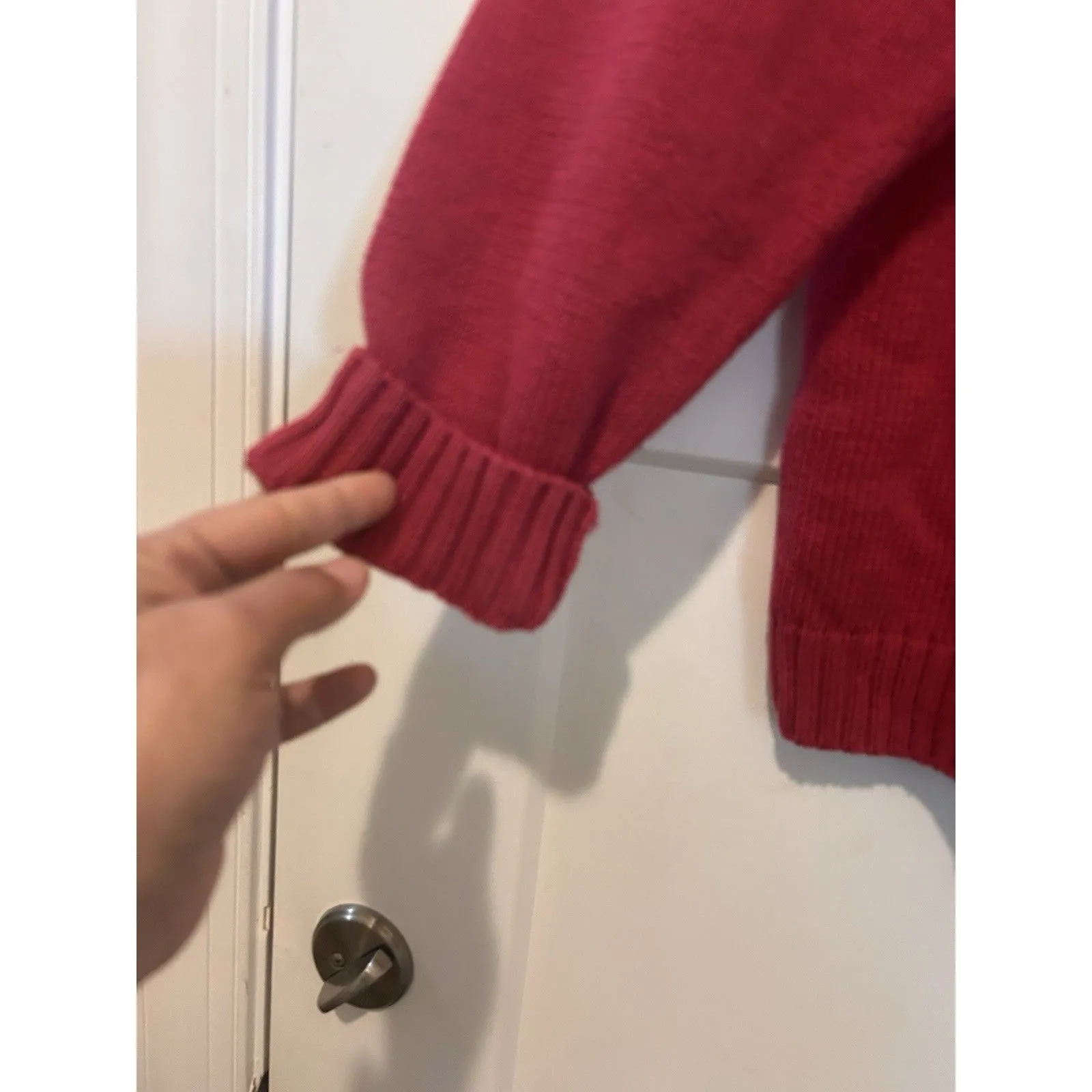 Vintage Lands End Women’s Size XL Pink Turtle Neck Sweater Granola Preppy Cozy - Image 3