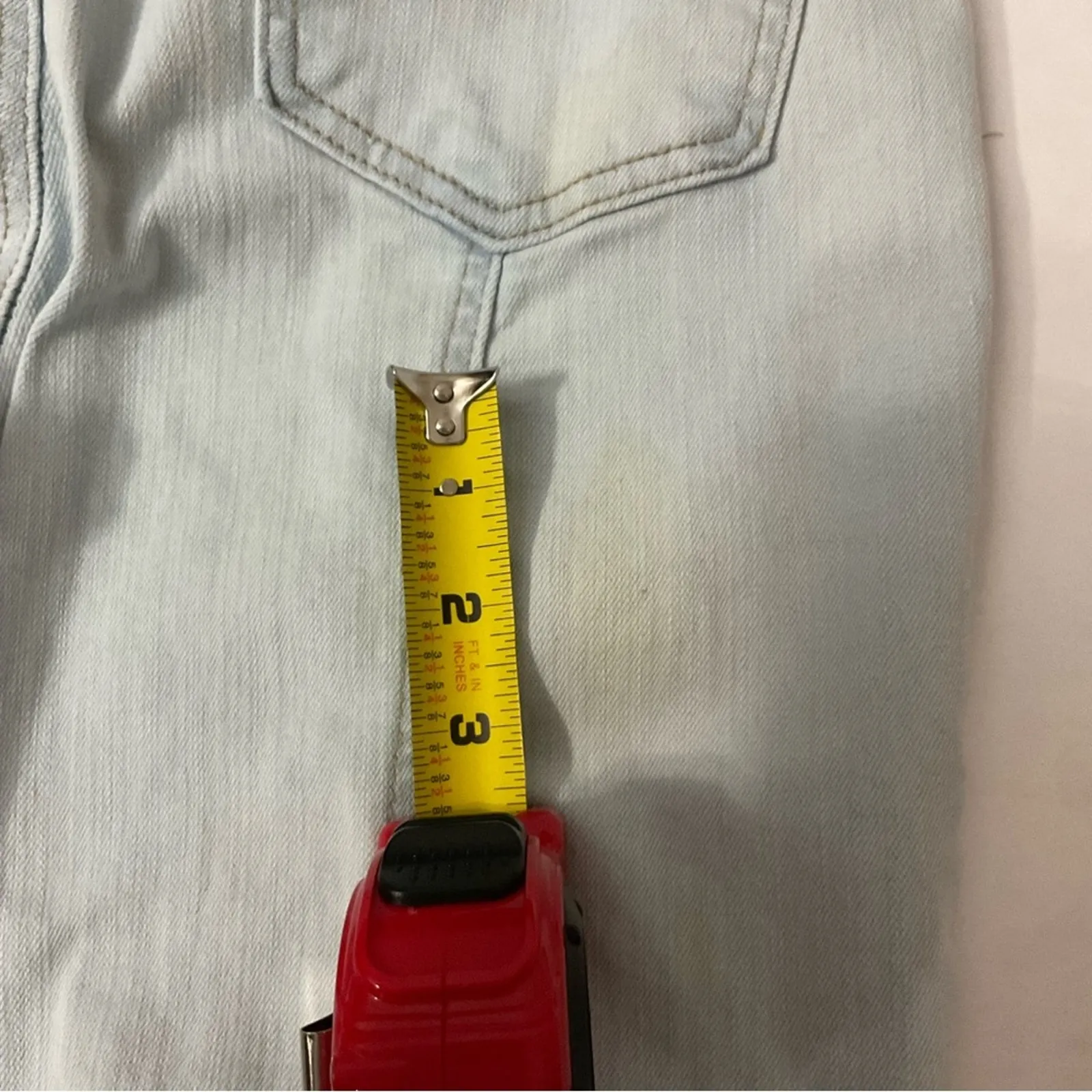 Rue21 Light Wash Blue Bellbottoms Size 7 (Juniors) Flaws 70s Costume Cosplay - Image 9