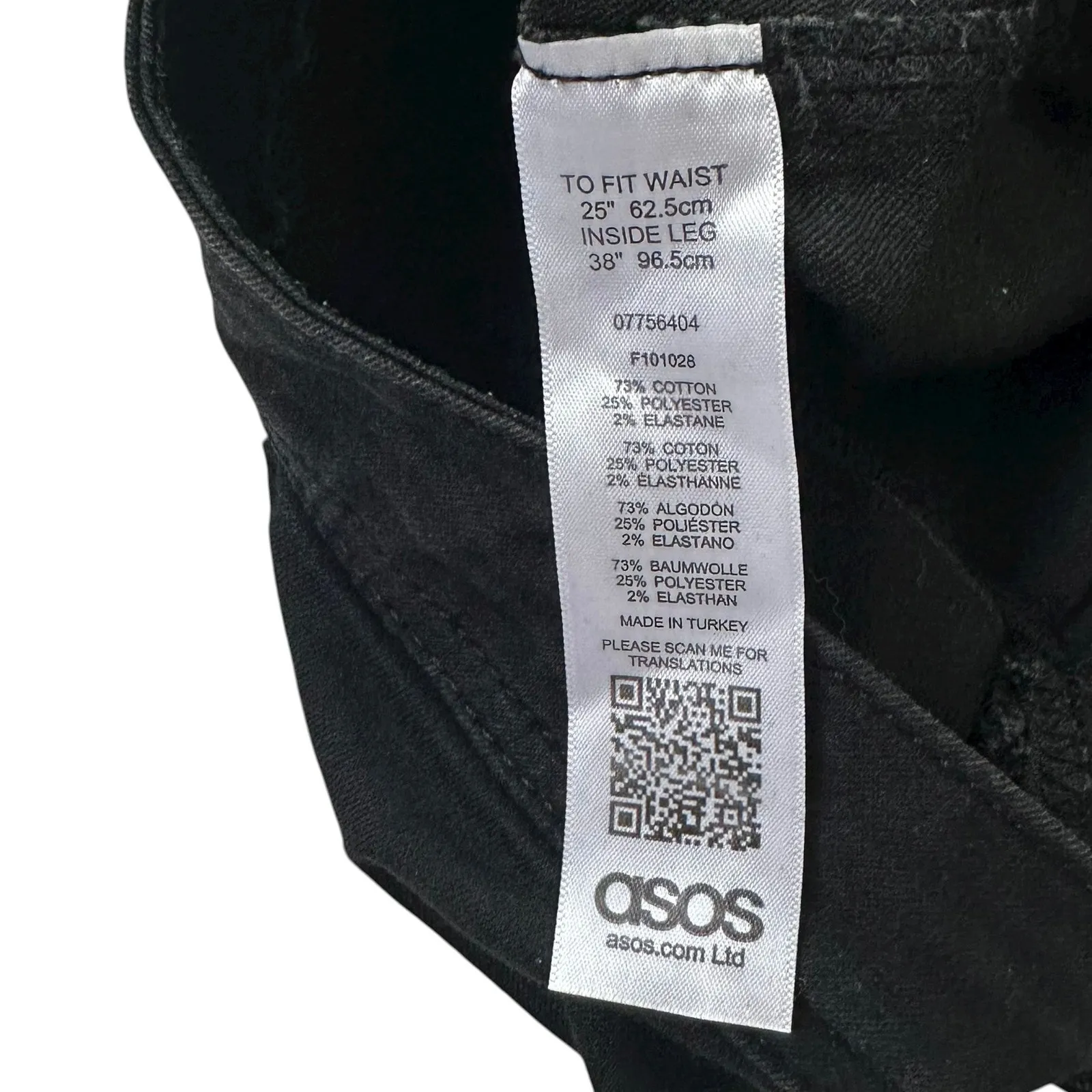 Asos Black Stretch High Rise Skinny Jeans Women's Size 25 | 17-10-2 - Image 6