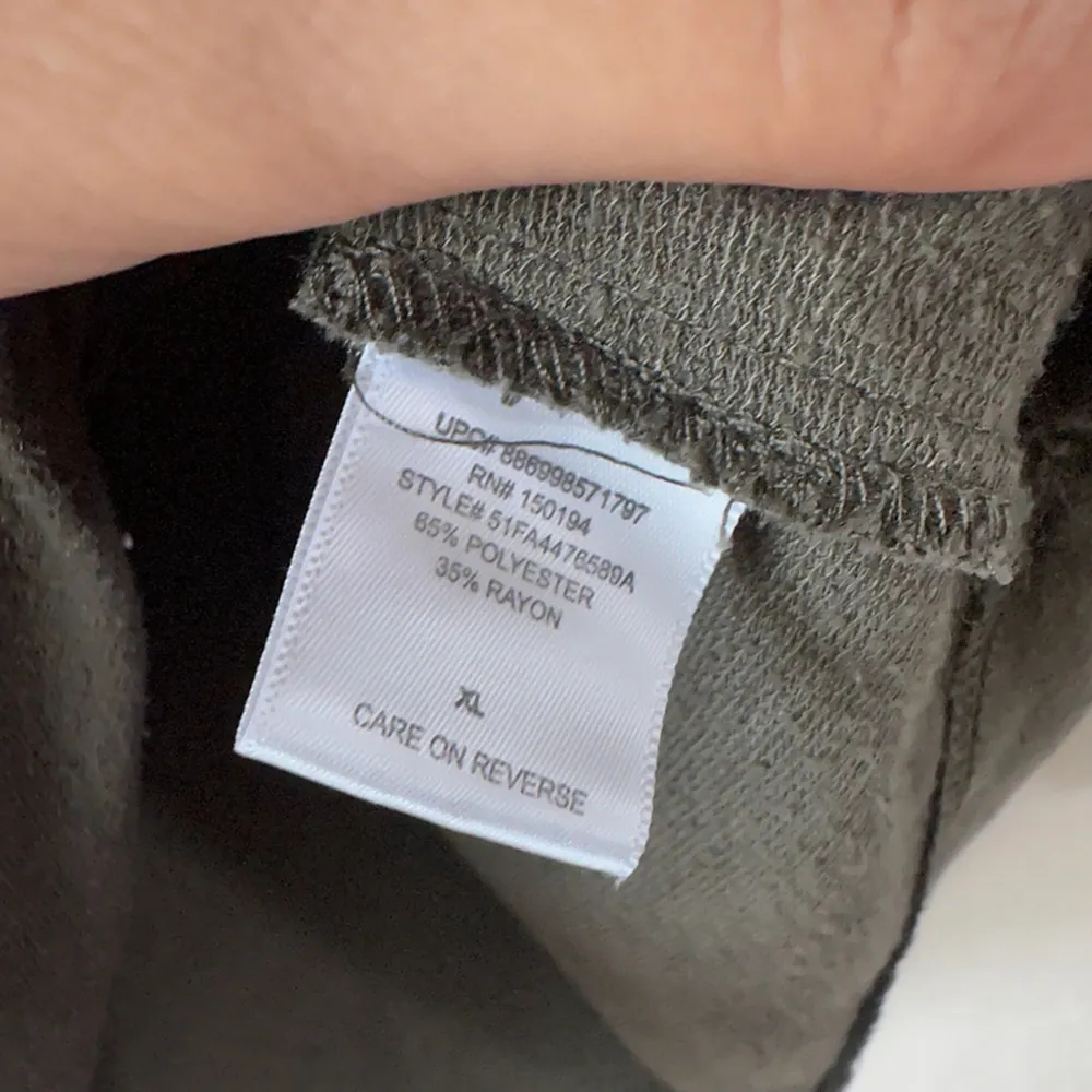 About A Girl London Graphic Hooded Long Sleeve Tunic Top XL Olive Pink Stripe - Image 5