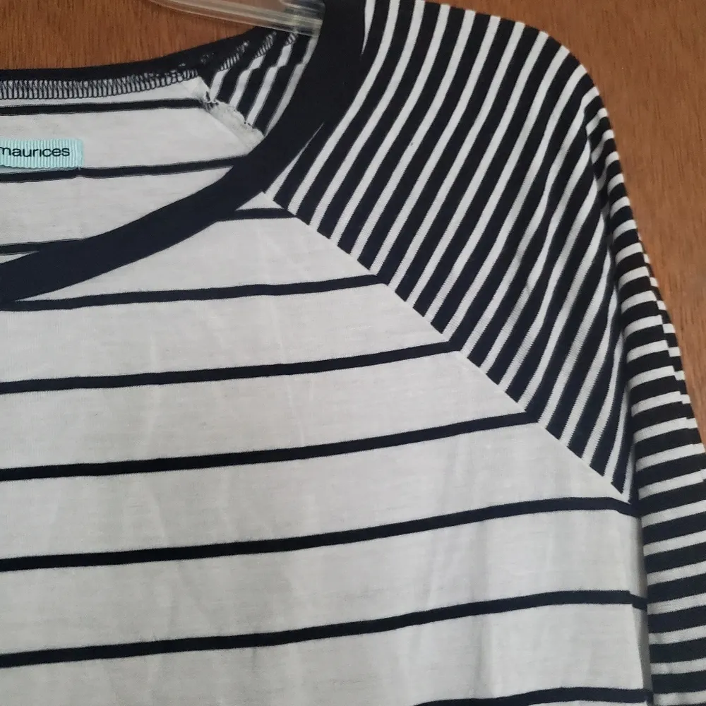 Maurices Black and white striped long sleeve t-shirt - Image 5