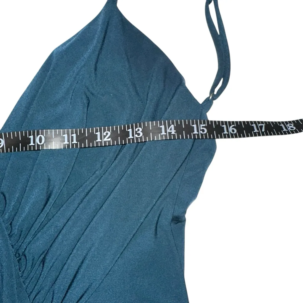 Katie May Making Moves Teal Sleeveless V-Neck Gown Maxi Dress XS In Peacock - Image 7