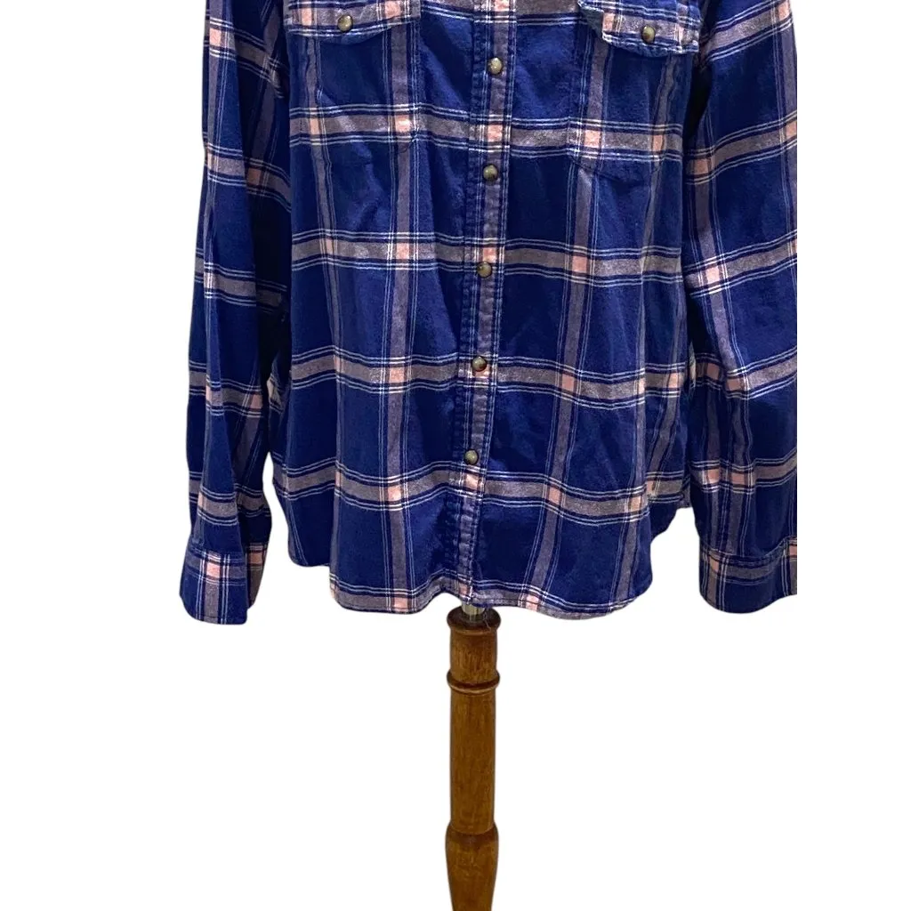 Jach’s Girlfriend Flannel Shirt Pink/Blue Size XXL - Image 7