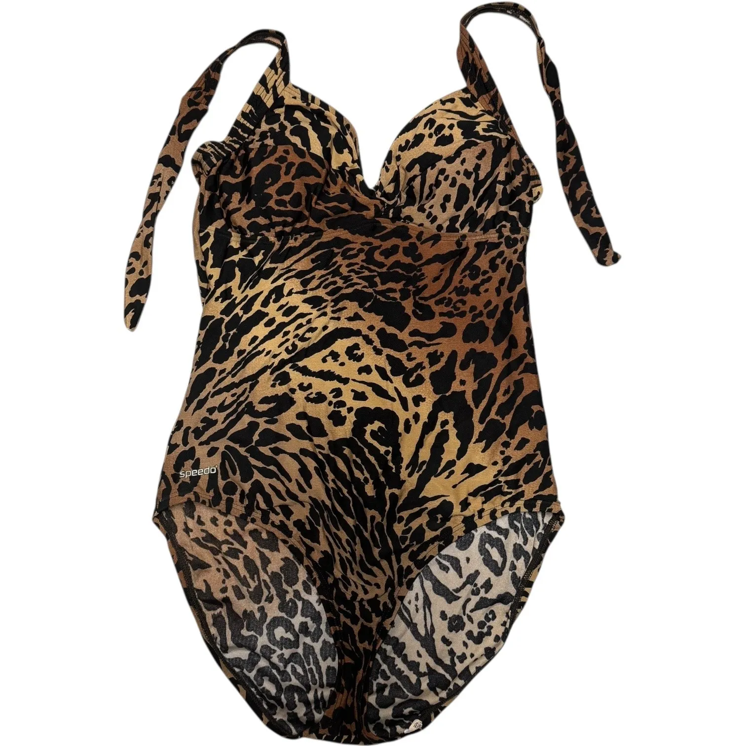 Speedo One Piece Halter Swimsuit Animal Print Cheetah 12 - Image 7