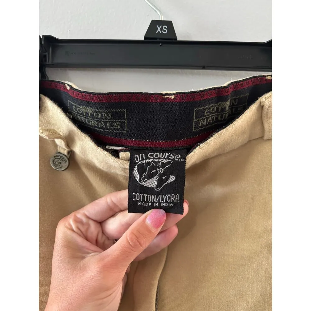On Course Womens Breeches Size 28 Tan Equestrian Horse Riding Cotton - Image 8