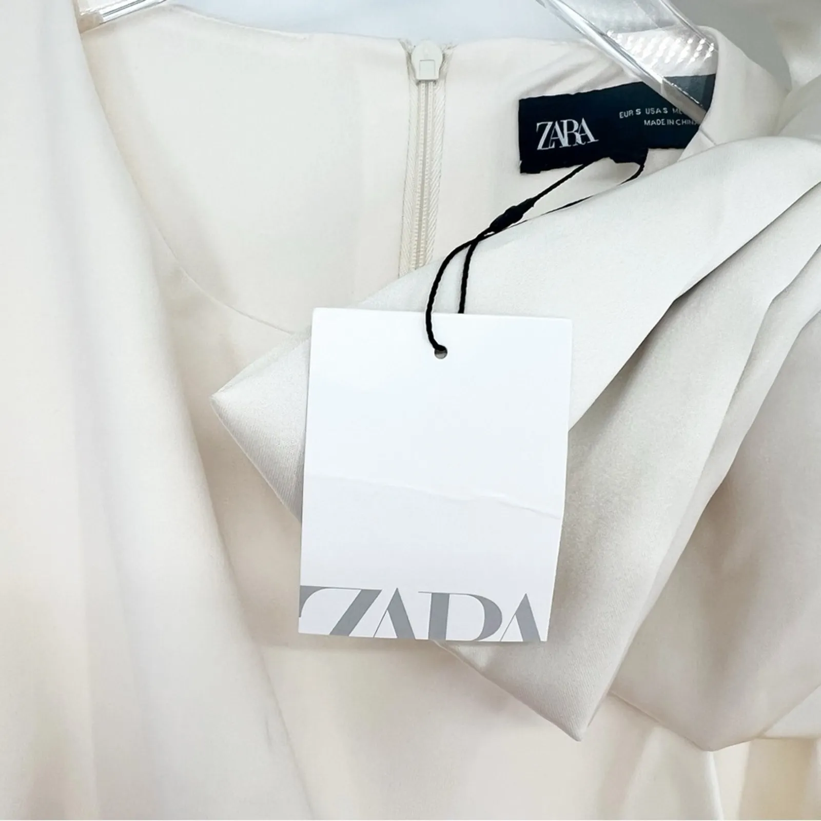 NWT ZARA Bow‎ Bodysuit S Cream - Image 8