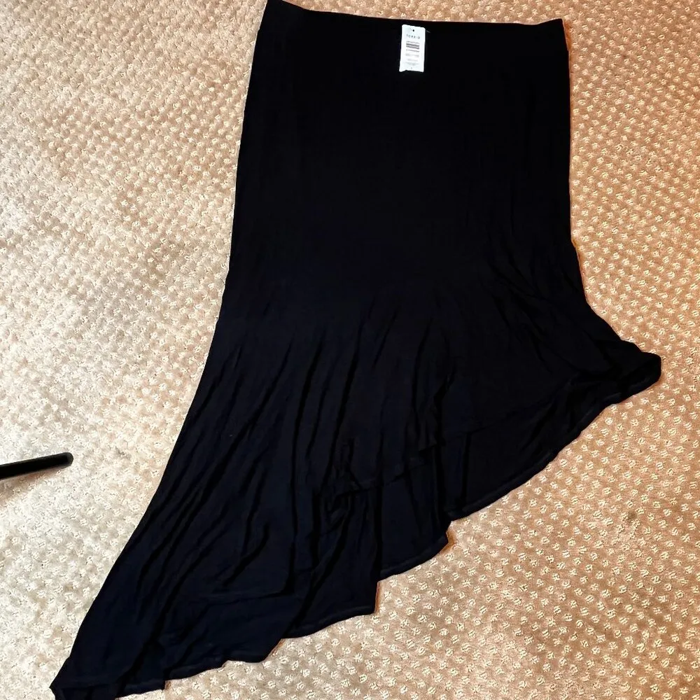 Torrid Black Asymetrical Maxi Skirt SZ 2 18/20 Plus Punk Festival Country Boho - Image 2