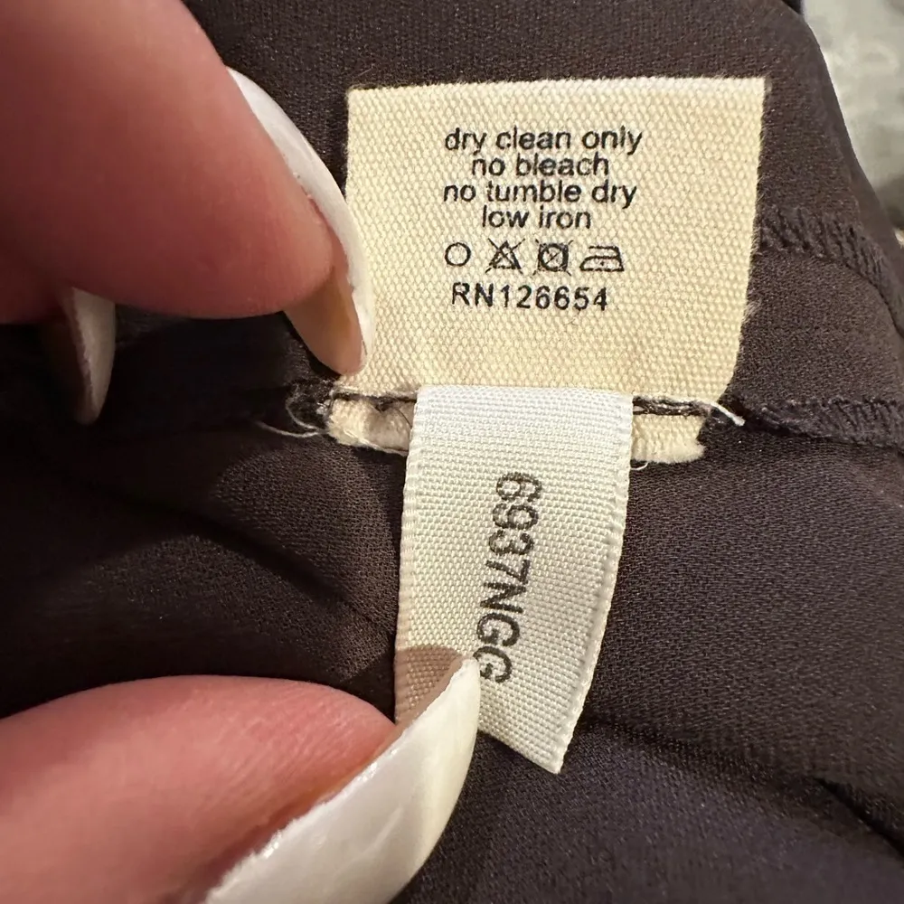 LAGENCE BROWN GOTH SLEEVELESS SILK SILVER STUD EMBELLISHED GROSGRAIN TRIM DRESS - Image 12