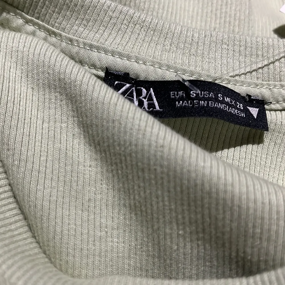 NWOT Zara Green Cotton Ribbed Ruffle Bodysuit Small - Image 6