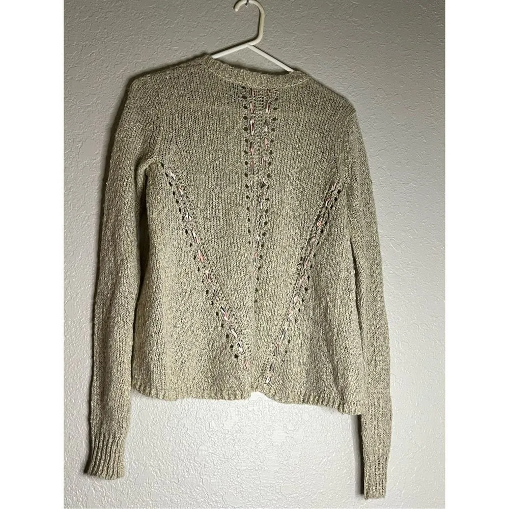 BKE  wool blend metallic thread sweater Sz xs - Image 5