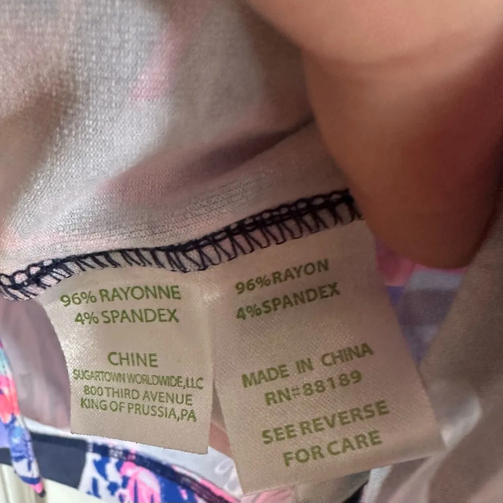 Lilly Pulitzer Bailor Dress Bright Navy Palms Up size small - Image 7