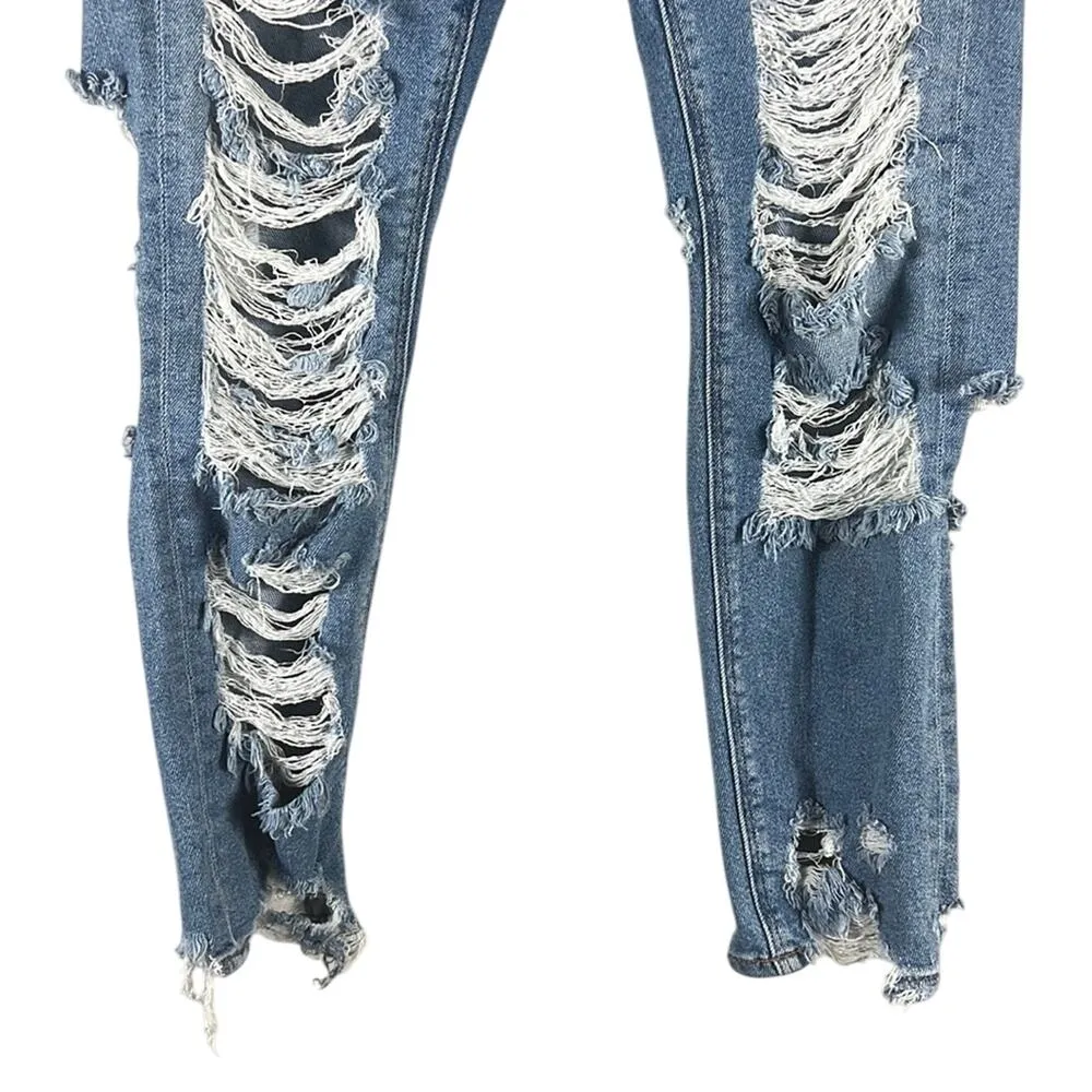 American Eagle Destructed High Rise Mom Jeans - Image 3