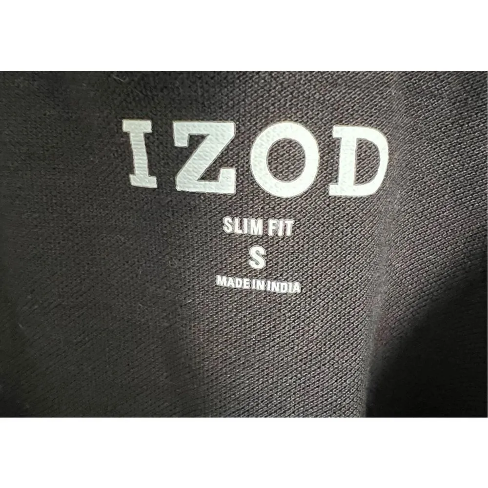 Izod Black Short Sleeve Polo Shirt With Red Logo - Image 2