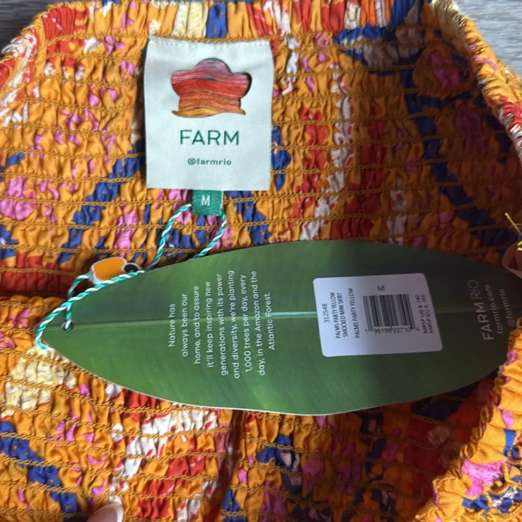 NEW Farm Rio Palms Party Smocked Mini Skirt Medium - Image 6