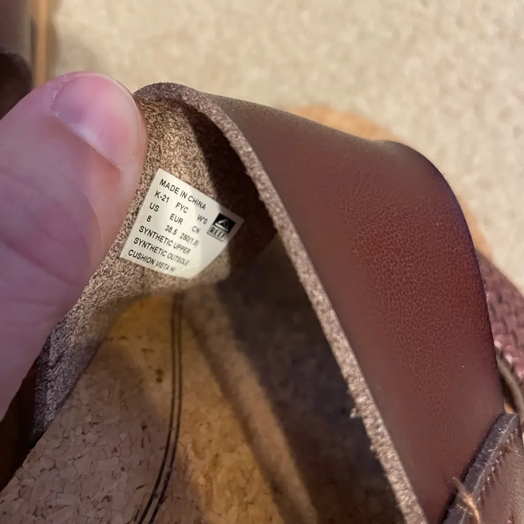 Reef Cushion Hi Vista Women's Comfort Platform Sandals in color chocolate size 8 - Image 7