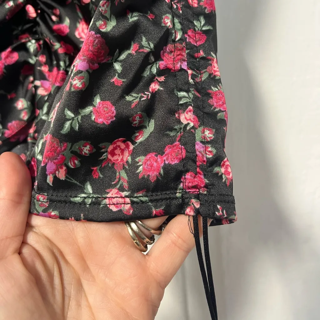 For Love and Lemons Melrose bustier black and pink floral top size small - Image 8