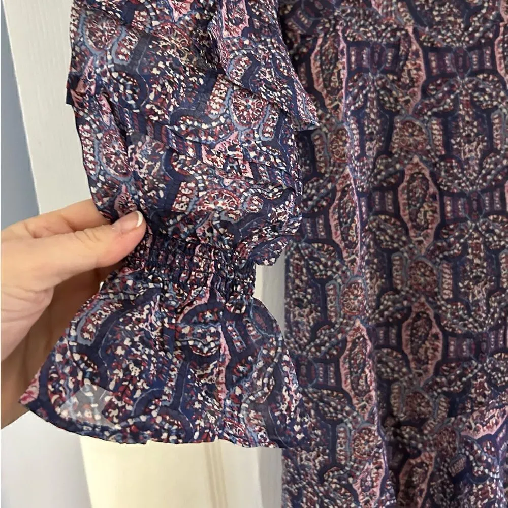 Haute Hippie Silk Lavender Blue Ruffle Mini Dress Size 8 NEW WITH TAGS 498.00 - Image 4