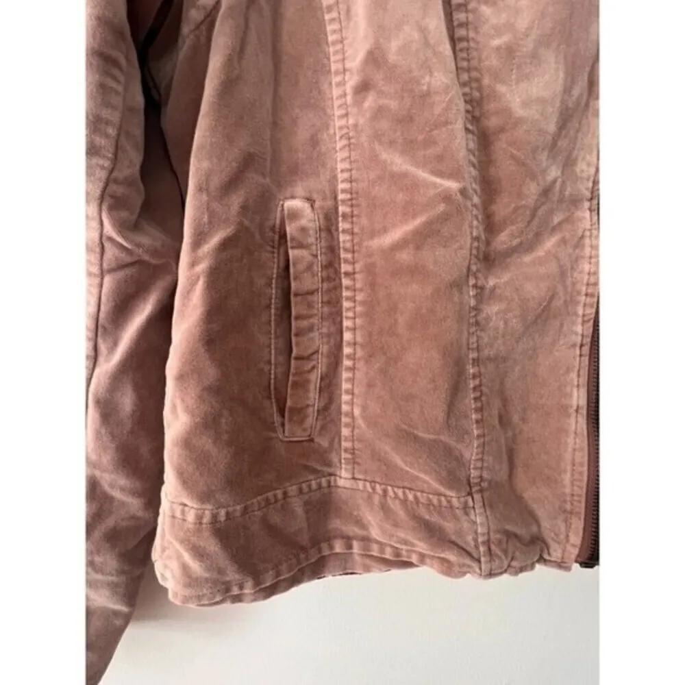 Women's MAURICES Jacket  Moto Velvet Feel Full Zip Rose Pink Laced Sides… - Image 6