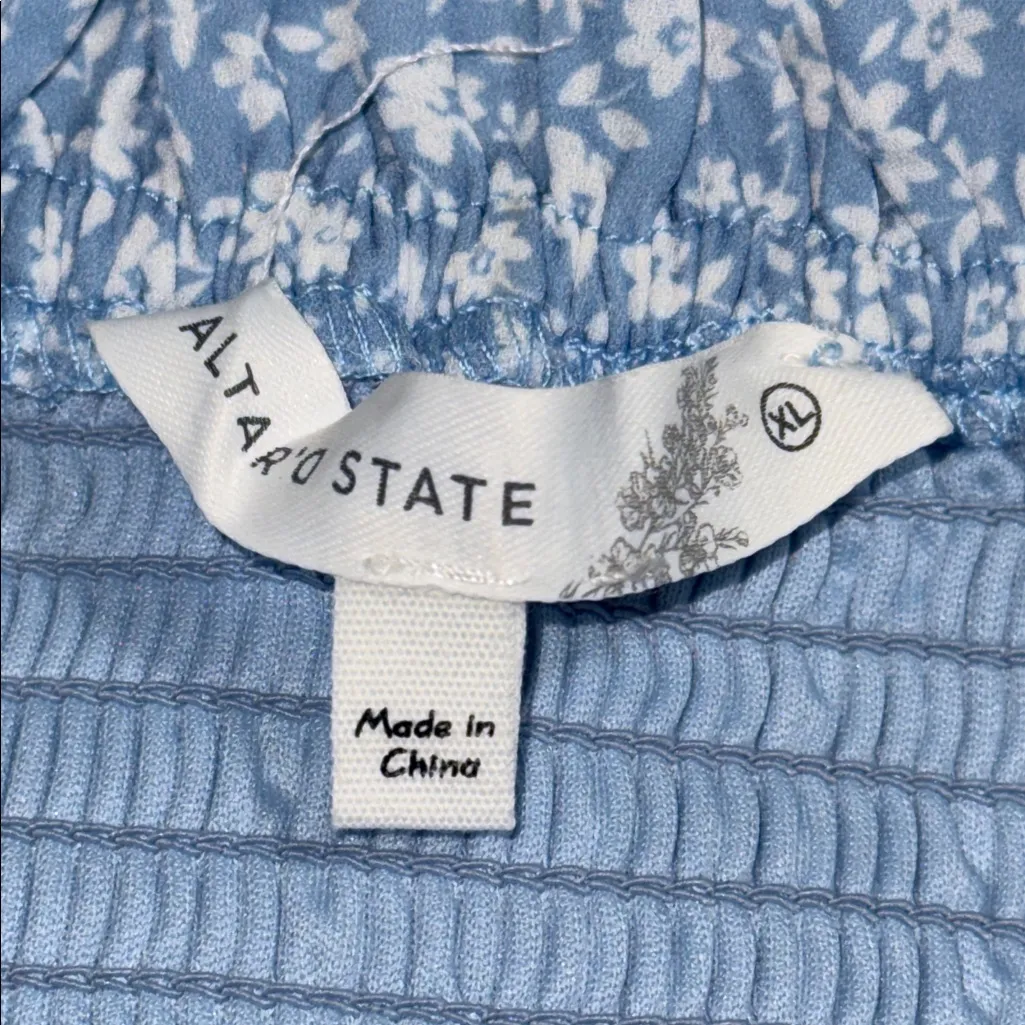 ALTAR’D STATE women’s XL cinched elastic bust tiered lined dress puff sleeves - Image 9