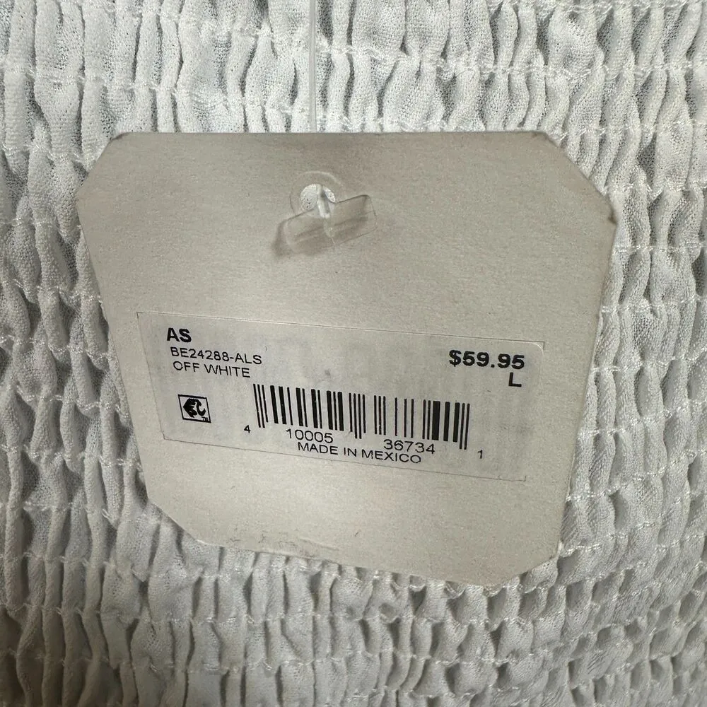 Altar'd State Off White Long Sleeve Crop Peplum Boho Festival Blouse Large NEW - Image 4