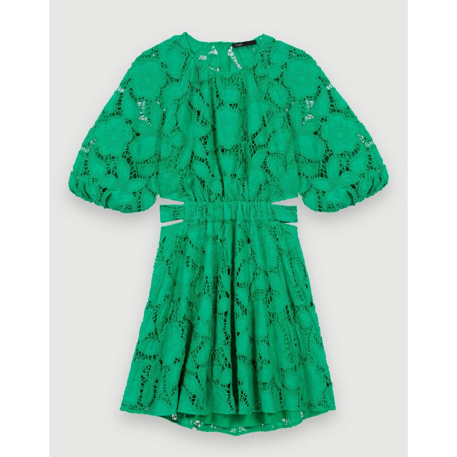 Maje Embroidered cotton mini dress in Green size FR 36/ US Small - Image 3