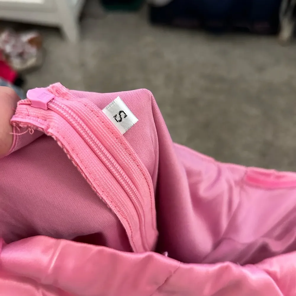 Pink silk strapless dress - Image 3