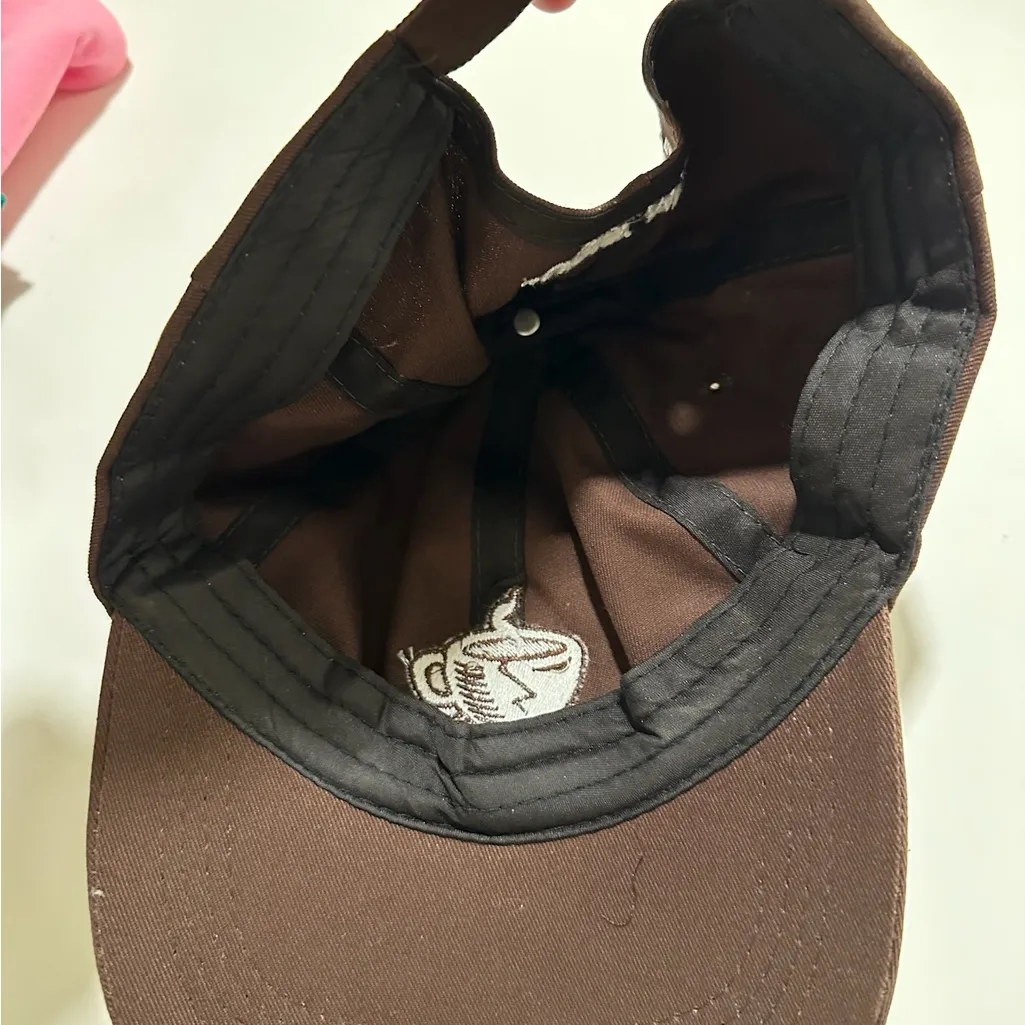 Brown Baseball Cap with Embroidered ugly mug - Image 4